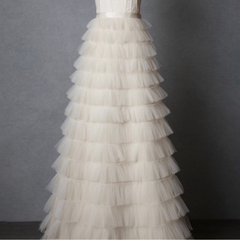 Anthropologie BHLDN x Hitherto Tulle Tiers Silk Maxi Skirt - Picture 2 of 6